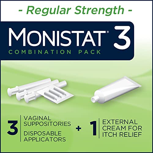 monistat 3-day yeast infection treatment for women 3 miconazole vaginal suppositories amp external itch relief cream 9g tube combo pack