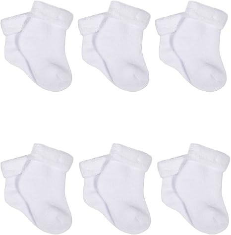 6-Pack White Terry Socks