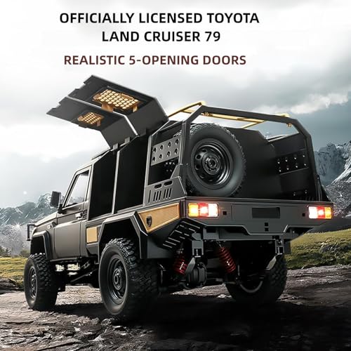 DOBYE MN-82S 1/12 RC Crawler, 4x4 Remote Control Crawler RC Truck for Toyota LC79 Off Road Vehicle Pickup RTF, 2.4GHz 280 Motor Upgraded Chassis with LED Lights, Full Proportional RC Car for Adult