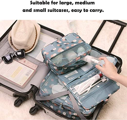 krupasadhya Hanging Travel Toiletry Kit Bag Cosmetic Make up Organizer Multifunction Portable Makeup Pouch for Women and Girls Waterproof Ladies Case Travelling Storage Inner Ware Up Brush Kit Holder 2