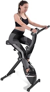 EVOLAND Exercise Bike, 8 Resistance Levels, Indoor Fitness Equipment Stationary Upright Gym Cycle and Foldable Trainer for Home Workout