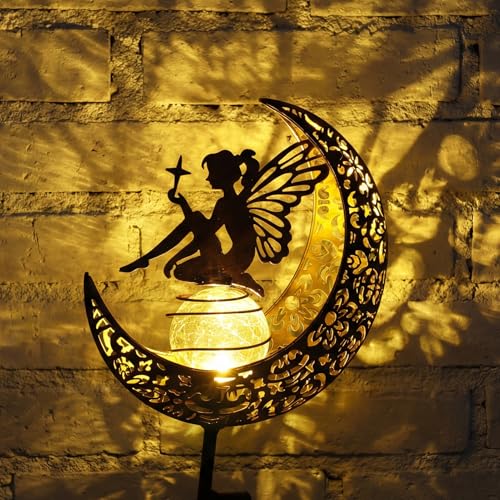 MEBRUDY Fairy Solar Garden Outdoor Decor, Moon Figurine Light Stake $18.59 AC - image 3