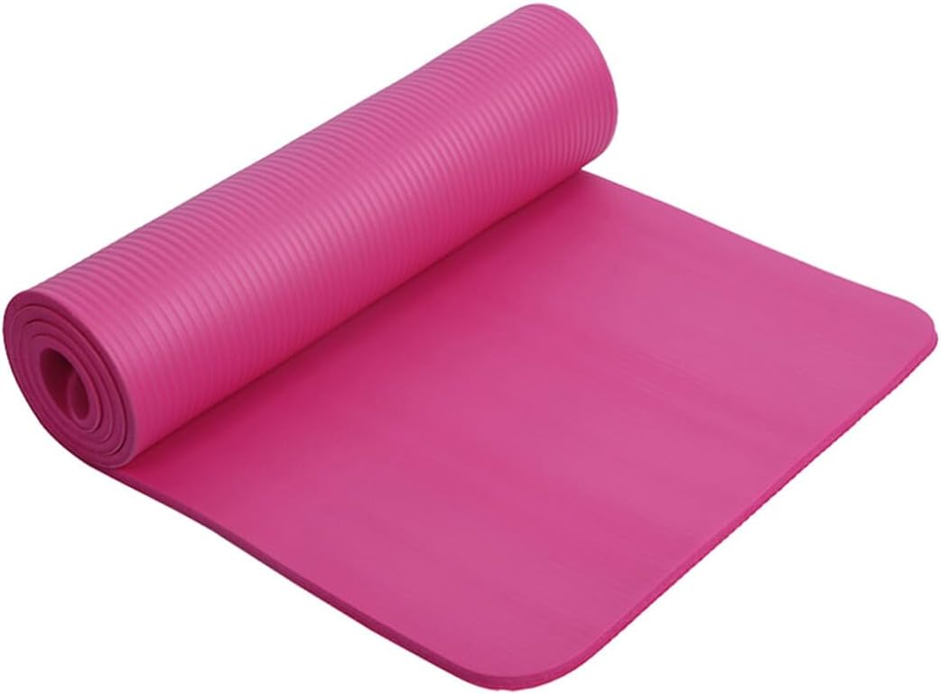 NOLITOY Extra Thick High Density Yoga Mat for Women Non-slip Exercise Mat with Carrying Strap Pink for Pilates and Home Workouts