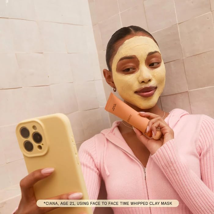 Sincerely Yours Face to Face Time Gentle Pore-Purifying Whipped Clay Mask Hydrating Creamy Formula with Ceramides, Hyaluronic Acid, and Niacinamide for Oily and Combination Skin, 3.4 oz / 100 mL