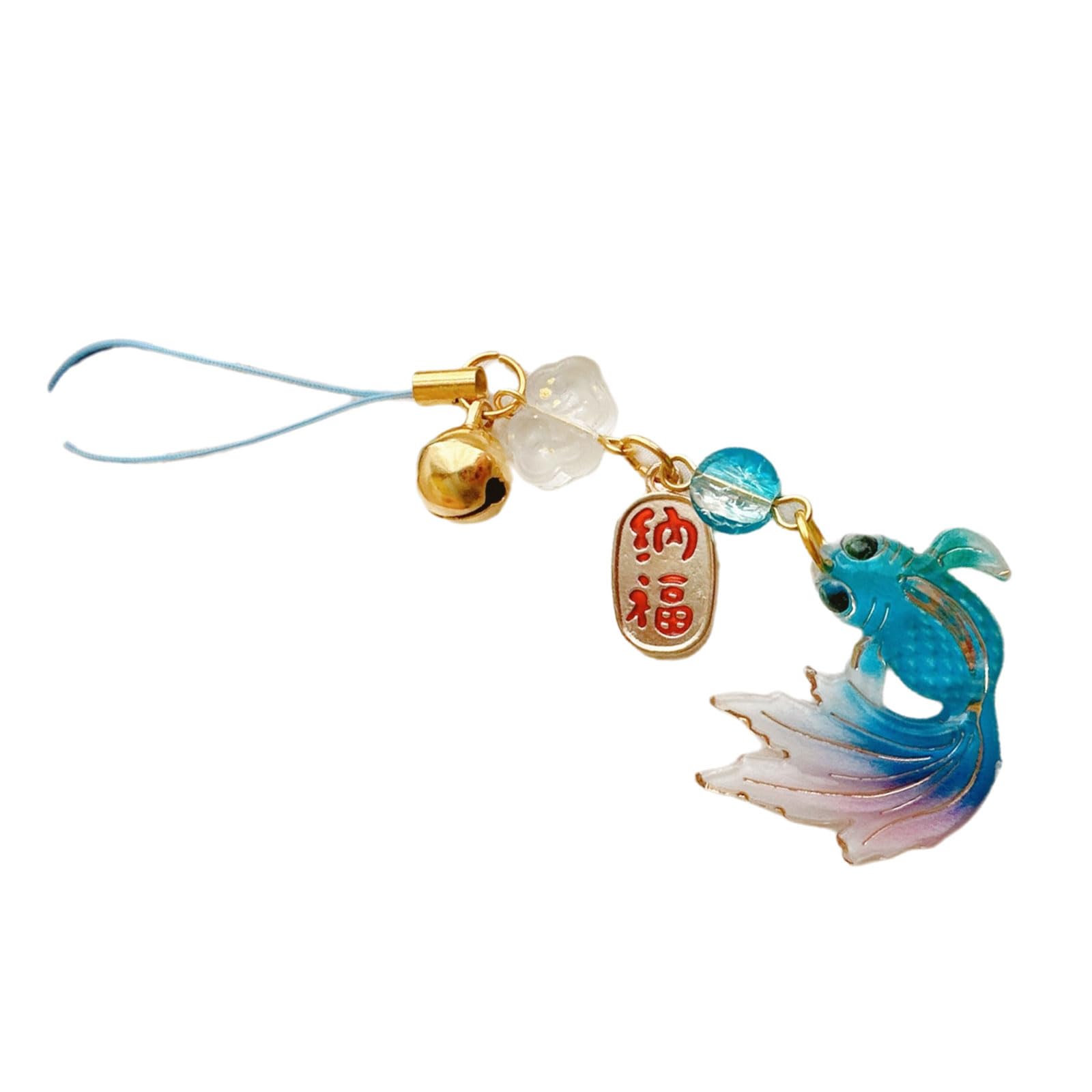 oringnat Colorful Fish Star Beaded Phone Charm Pendant Handmade Sturdy Acrylics Fashion Accessory for Trendy Look Daily