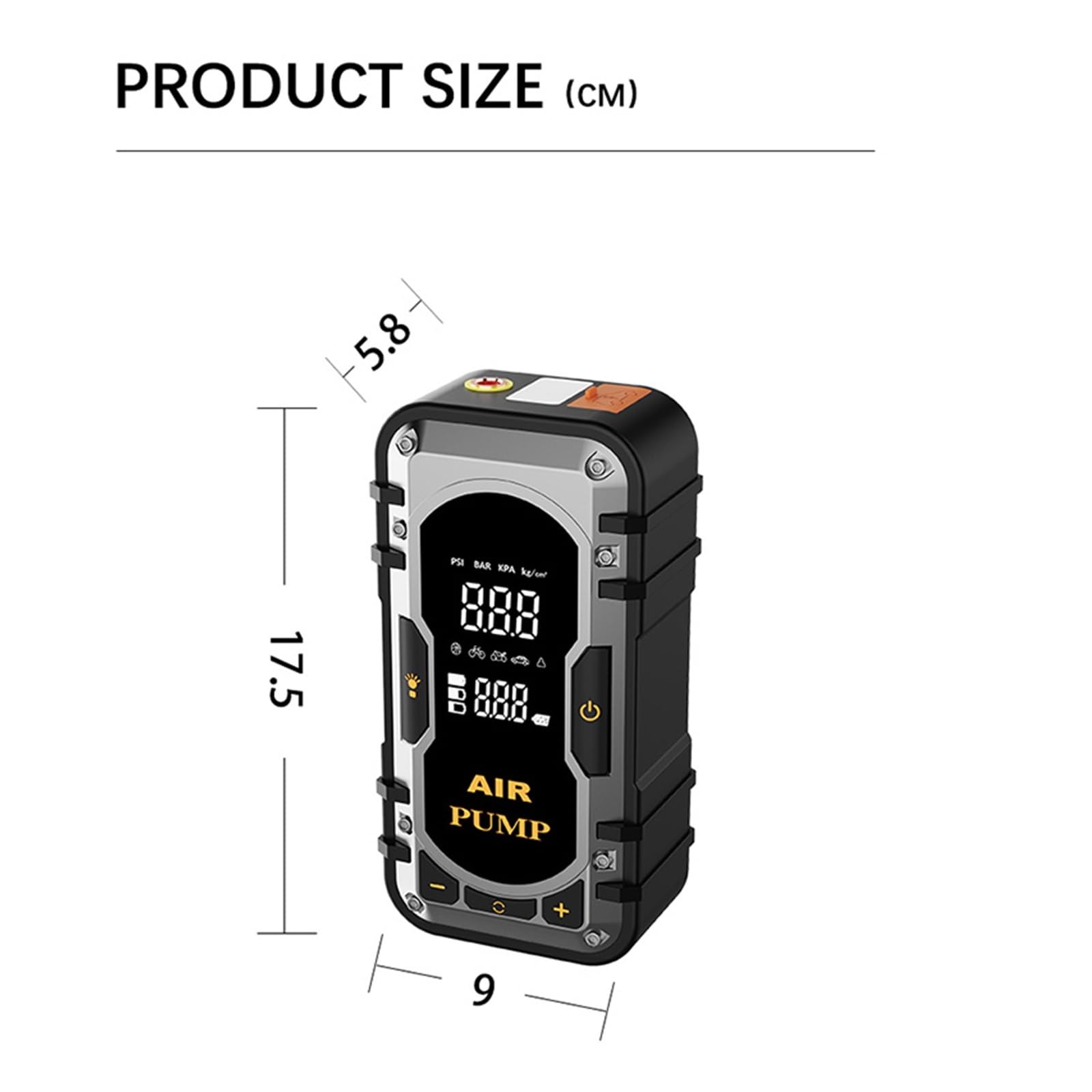 Elektryczna pompka powietrza, 6000A 14,8V przenośny rozrusznik powietrza, kompresor powietrza, 150PSI, automatyczny stop, pompka do opon