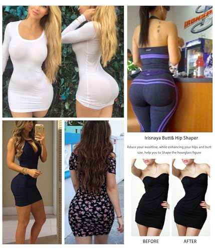 Image of Irisnaya Women Shapewear Control Panties Body Shaper Butt Lifter Padded Hip Enhancer Seamless Underwear Hi- Waist Short