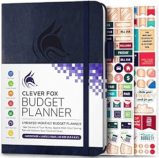 Clever Fox Budget Planner - Expense Tracker Notebook. Monthly Budgeting Journal, Finance Planner & Accounts Book to Take Control of Your Money. Undated - Start Anytime. A5 Size, Dark Blue Hardcover