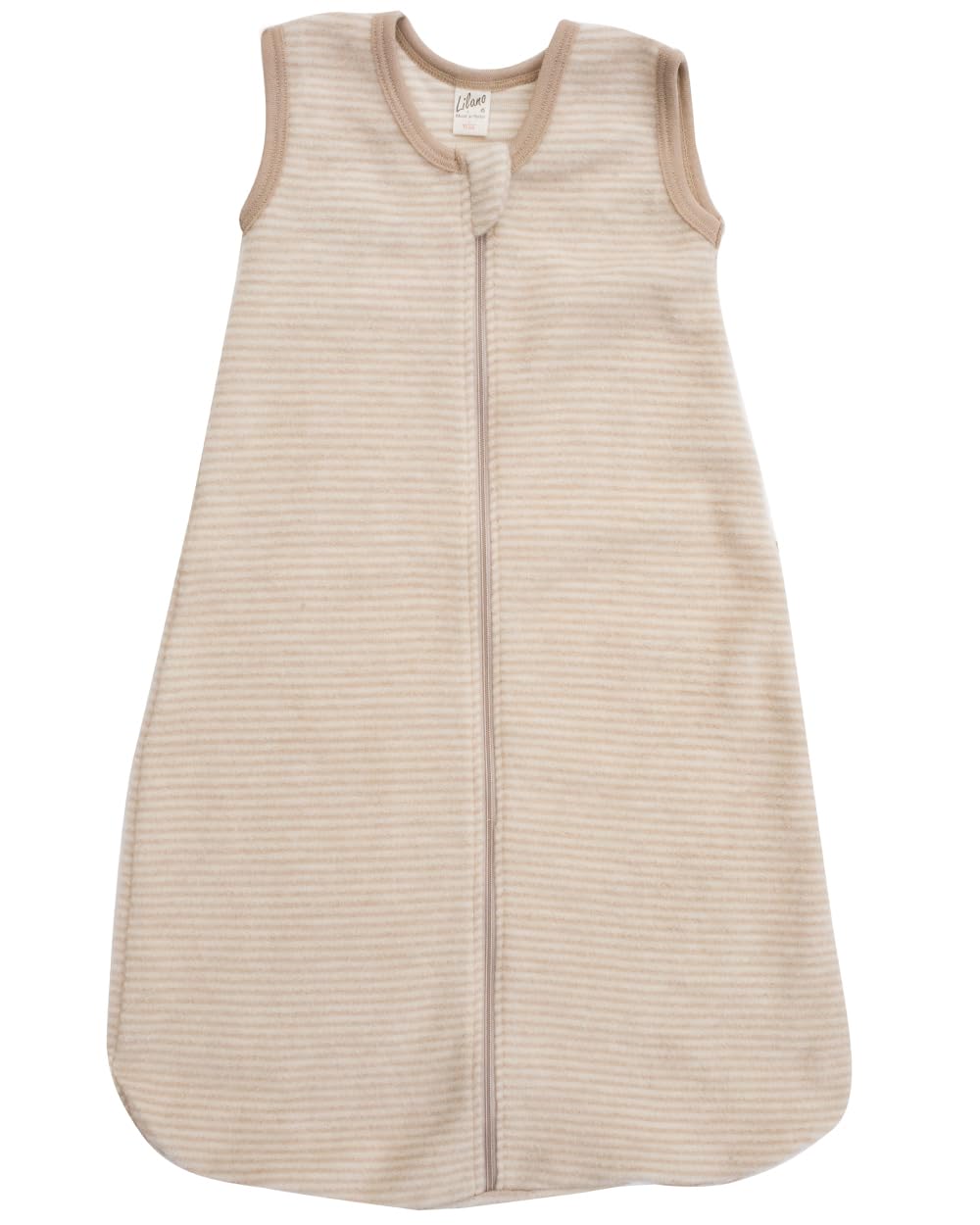 Lilano, Baby Fleece Schlafsack Ohne Arm, 100% Merinowolle (Sand/Natur, 70 cm)