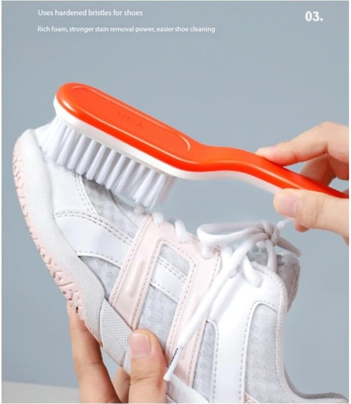 Multi-Functional Long Handle Shoe Brush Hangable Plastic Household Clothes Cleaning