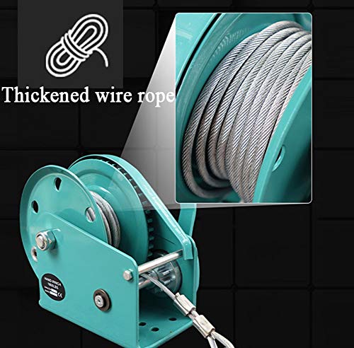 Winche manual con cable y gancho, 1200lbs, 20 m miniatura 5