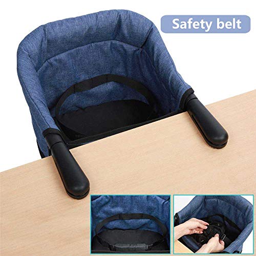 Hook On Chair, Fast Table Chair, Fold-Flat Storage Portable Baby Feeding Seat, Clip on Table High Chair, Removable Seat for Home and Travel (Blue) - Thumbnail 6