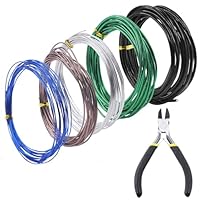 Swpeet 6Pcs 5 Größen 0.8/1/1.5/2/3 mm Bonsai Training Draht 82 Füße Total mit Drahtschneider, Aluminium Draht Bonsai Werkzeug Kit, Bonsai Zubehör für Bonsai Bäume Indoor Garten DIY Werkzeuge