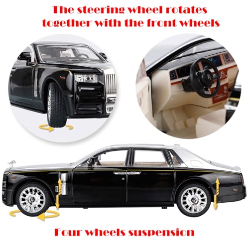 Auto de juguete Rolls Royce 1:24 Phantom con luz y sonido miniatura 5