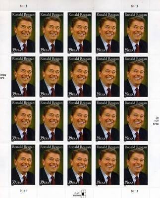 President Ronald Reagan 20 x 39 Cent US Stamps Scott 4078