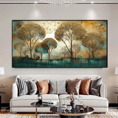 Peintures sur toile de luxe paysage abstrait XINBAO grand format 70x140cm