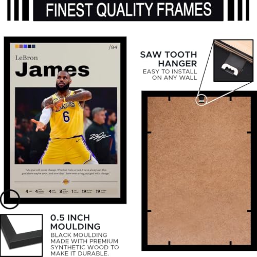 Image of BLINKART Lebron James | Nba Basketball Player | Synthetic Wood Photo Framed Wall Hanging Poster For Room & Office Bedroom Living Boys And Girl Room Home Wall Hanging | 13x10 Inches