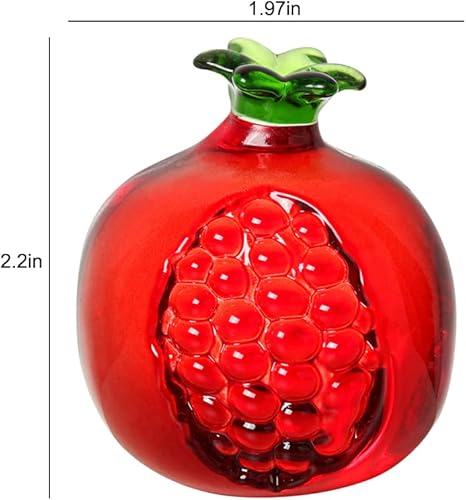 Miniatura 5 de JOONOR Adorno decorativo de estatua de granada de cristal, figura de cristal de fruta artificial, pisapapeles de mesa, adorno de cristal para