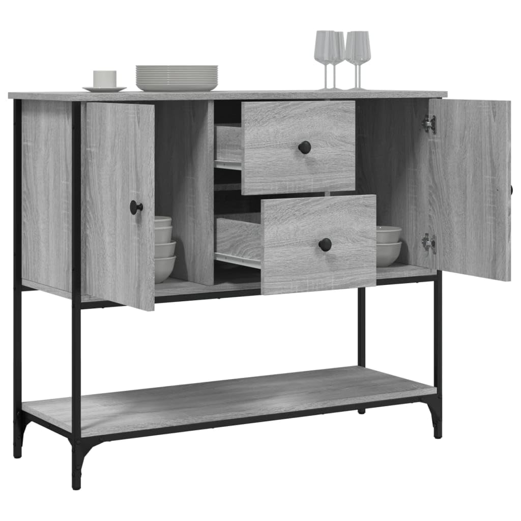 Credenza grigia Sonoma 100 x 36 x 85 cm, materiale in legno, resistente, versatile come cabinet a buffet, ideale per entryway e cocina