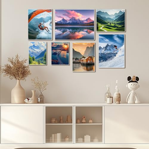 Image of 16 x 24 Acrylic Picture Frame, Horizontal /Vertical Clear Photo Frame for Wall with Tape, No Drilling Floating Hanging Frameless Picture Frame, Wall Mount Sign Holder 16x24 for Home, School, Office