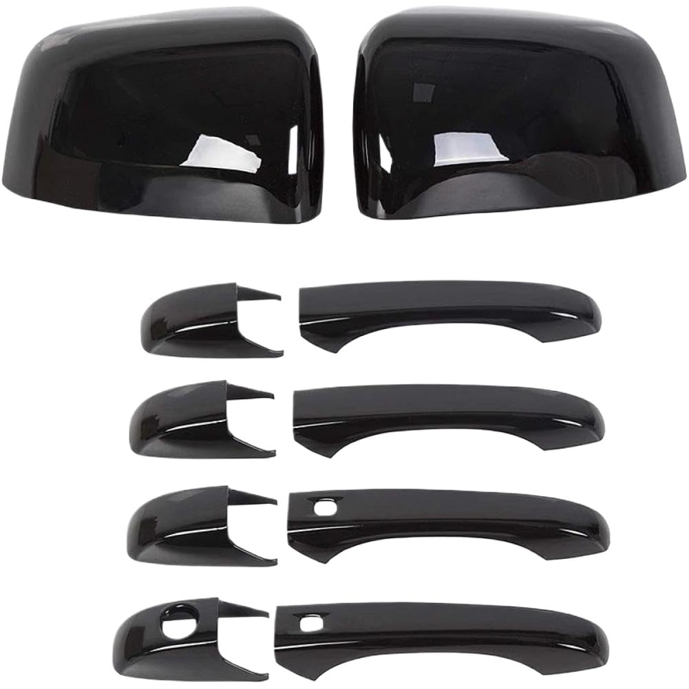 Jwydtmsvp Onecolor Black Mirror Covers And Door Handle Covers Compatible With 2011-2020 Cherokee Durango