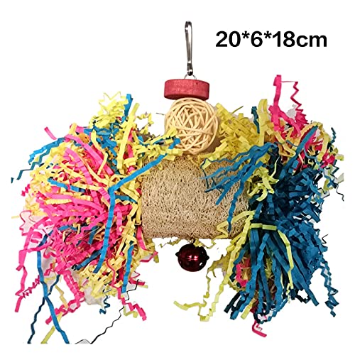 Vogelspeelgoed 5 stks Parrot Speelgoed Set Kleurrijke Vogel Kauwen Foerageren Hangende Loofah Speelgoed voor kleine… - Afbeelding 3