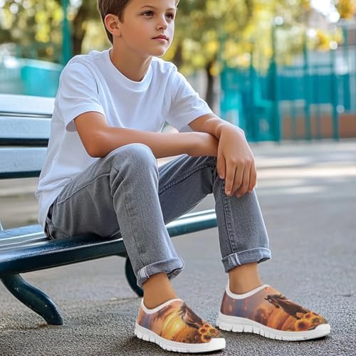Kids Horse Shoes for Boys Girls Breathable Mesh Walking Sneakers Casual Flats Comfort Low Top Athletic Shoe4