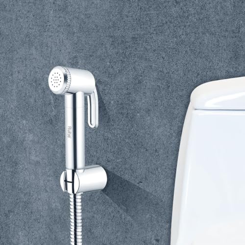 Image of Ruhe OHM Health Faucet Set for Bathroom /Handheld Jet Spray for Toilet | ABS Health Faucet Water Spray Gun with 304-Grade Stainless Steel Flexible Shower Tube 1 Meter and Wall Hook /Holder