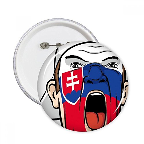 Badge Slovaquie XL en lot de 5 broches rondes multicolores pour customiser les vêtements