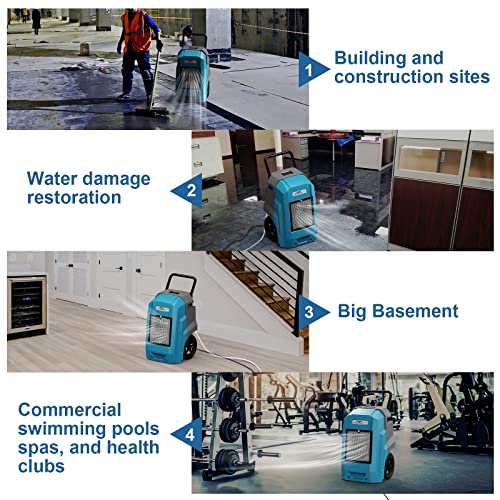 Image of ALORAIR 180 Pints LGR Industrial Dehumidifier with Pump and Drain Hose, Portable Commercial Dehumidifier with Wheels for Home, Basements, Garages, and Job Sites, 6-Year Warranty