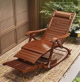 SUNHIPPIE Rocking Chair, Lounge Chair, Foldable Bamboo Chair, Outdoor Rocking Chair, Folding Solid...