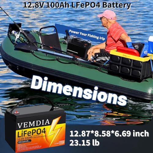 Image of 12V 100Ah LiFePO4 Battery, Group 31 Deep Cycles Lithium Battery