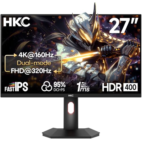 HKC Monitor Gaming 27 Pollici, UHD 160Hz/FHD 320Hz Dual Mode,Fast IPS