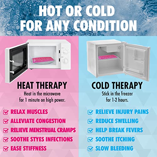 Perfect Remedy Gel Ice Pack Hot & Cold Compress, Reusable Injury Ice Pack for Pain Relief Help, Soothing Soft Gel for Soreness, Muscle Strain Conditions, Hot Water Bottles Alternative (2Pk, Pink, Reg)