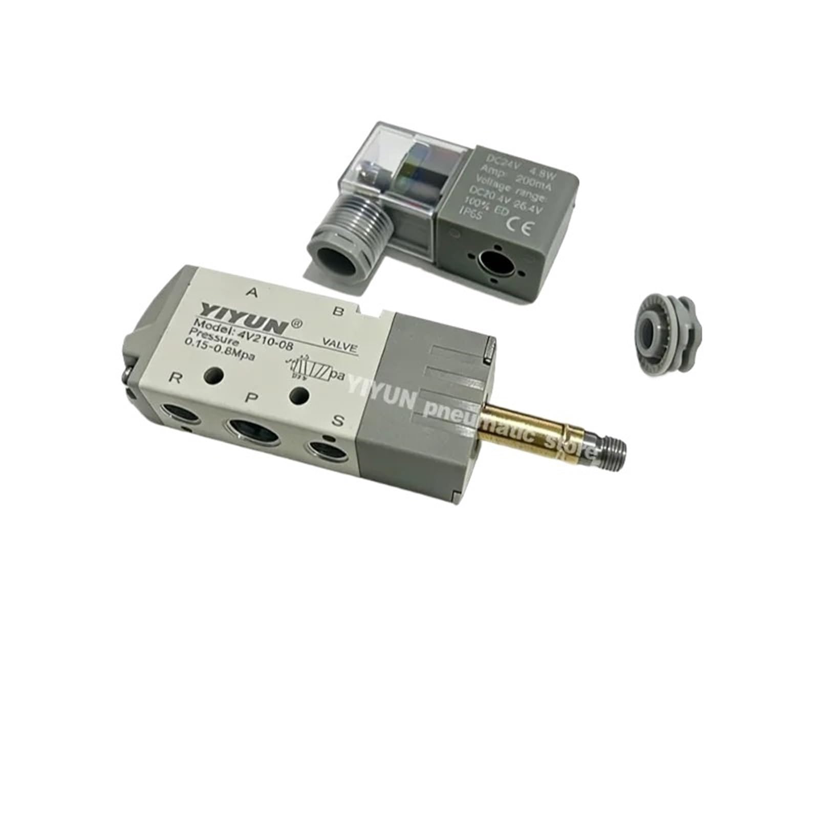 Bvdwuelgv 4V230p-08 4V210-08 Two-Position Five-Port Solenoid Valve Dc24v Ac220v 4V Series