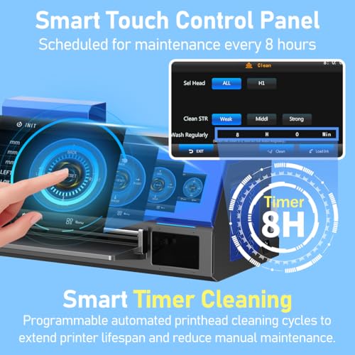 dsv a3 plus xp600 dtf printerdoubled printing speed compared to l180045 led multi-function touch screenbuilt-in white circulation and automatic cleaning c13-printerpowder shakerampdryer blue