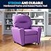Flash Furniture Chandler Vinyl Kids Recliner with Cup Holder and Safety Recline, Contemporary Reclining Chair for Kids, Supports up to 90 lbs., Lavender