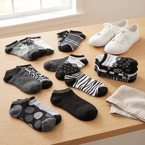 Image of Tipi Toe Women's 20 Pack Colorful Low Cut Socks - Lightweight, Breathable Design for All-Day Comfort Sizes 9-11 /10-13