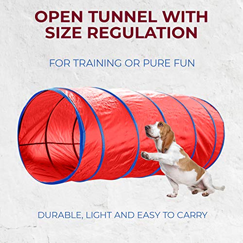 CHEERING PET, Premium Dog Agility Equipment Set, 5 Pieces of Dog Training Fun, Tunnel, Dog Jump, Hoop, Weave Poles and Easy Carry Case Indoor or Outdoor Dog Agility Training