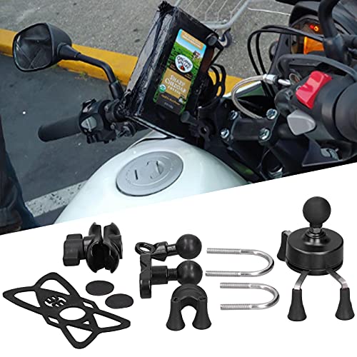 Support de téléphone pour guidon de vélo et moto noir avec 13 accessoires