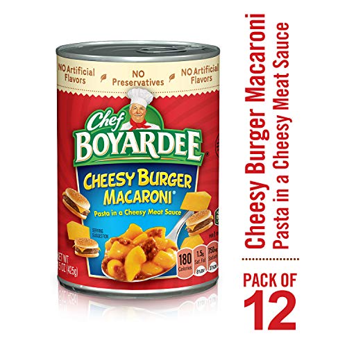 Chef Boyardee Cheesy Burger Macaroni, 15 oz, 12 Pack