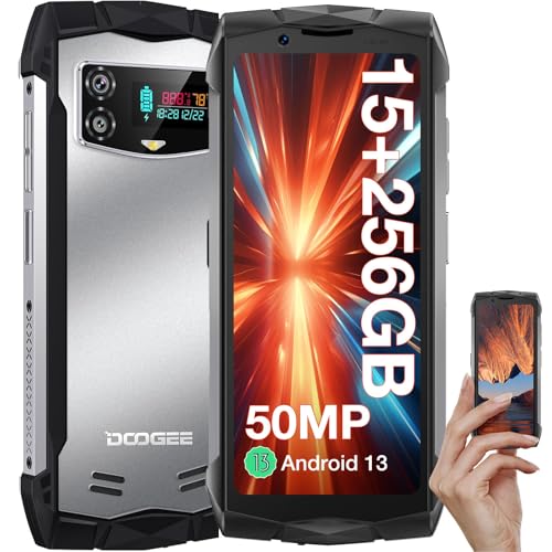 DOOGEE Smini Teléfono Movil Resistente 15GB + 256GB(SD 2TB) Movil Irrompible, Cámara Dual AI de 50MP, Pantalla de 4.5''QHD+ Smartphone Android 3000mAh/IP6869K/NFC/4G Dual SIM/Face ID/Huella Dactilar