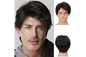 Fred Flintstone Wig: Iconic Short Black Synthetic Wig for Men