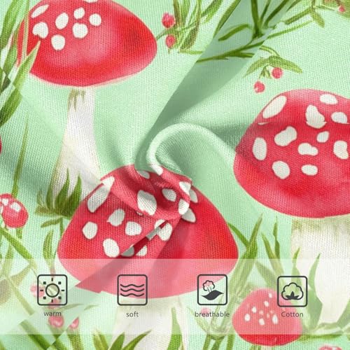 Red Mushrooms Green Toddler Underwear Custom 2t Cotton Little Girl Panties Fun Print Briefs Undies Kids3