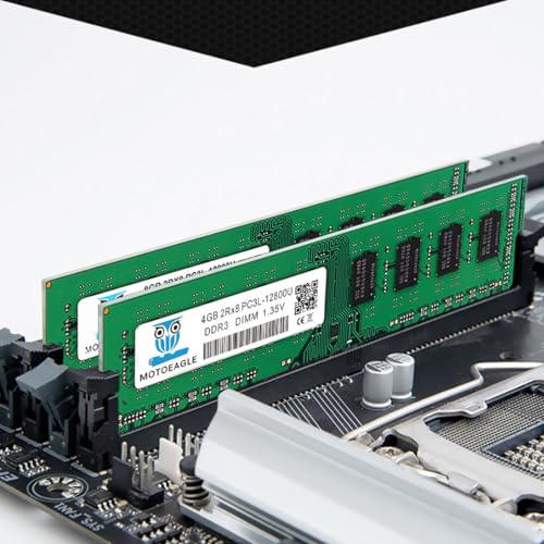 Image of Motoeagle PC3L 12800U 8GB Kit (2x4GB) 2Rx8 DDR3L 1600MHz CL11 UDIMM 1.35V Non ECC Unbuffered Desktop Memory