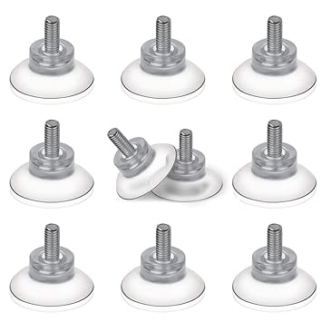 BLUECELL 10 PCS Rubber Strong Suction Cup Replacements for Glass Table Tops with M6 Screw