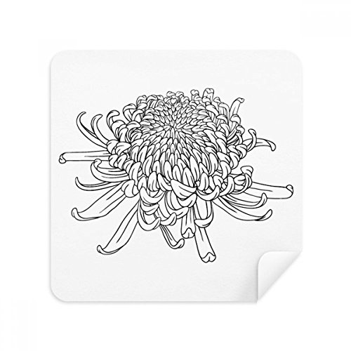 Chiffon en suède fleur chrysanthème pour nettoyer écran de téléphone et lunettes x2