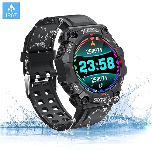 Smart Watch Fitness, IP67 Waterdichte Activiteitstrackers, Fitnesshorloge met Bloedzuurstof Hartslag-slaapmonitor, Bluetooth-spraakoproep Compatibele Android IOS-telefoon (zwart) - Afbeelding 3