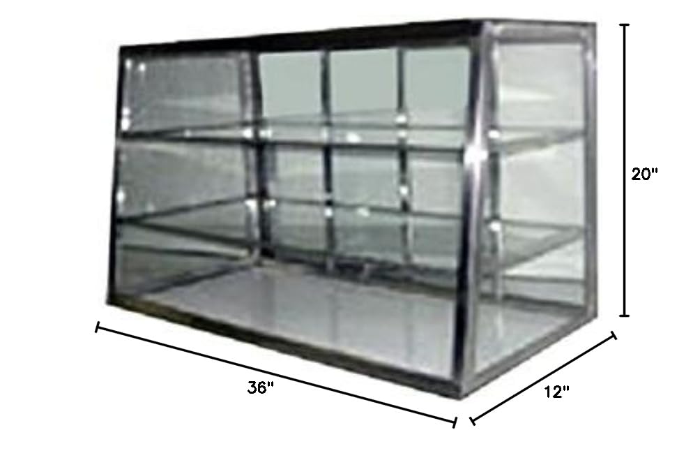 Carib Countertop Dry Bakery Display Case 36" Tapered Glass Showcase w/Shelf 5T