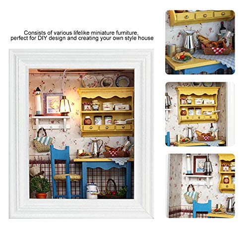 Fotorahmen Typ Mini DIY Dollhouse Set Mini House Kit mit Miniatur-Möbel und Lampe für Heimtextilien, Kinder Freunde… – Bild 3